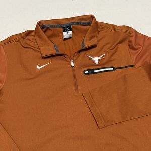 Nike Dri Fit Mens L University of Texas Longhorns 1/4 Zip Pullover Burnt Orange